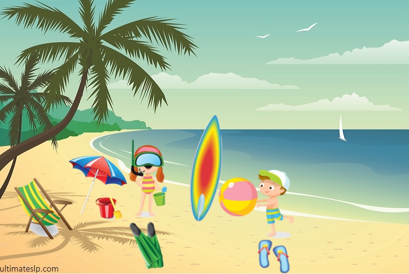 Beach Scene Following 1-Step Directions - Ultimate SLP