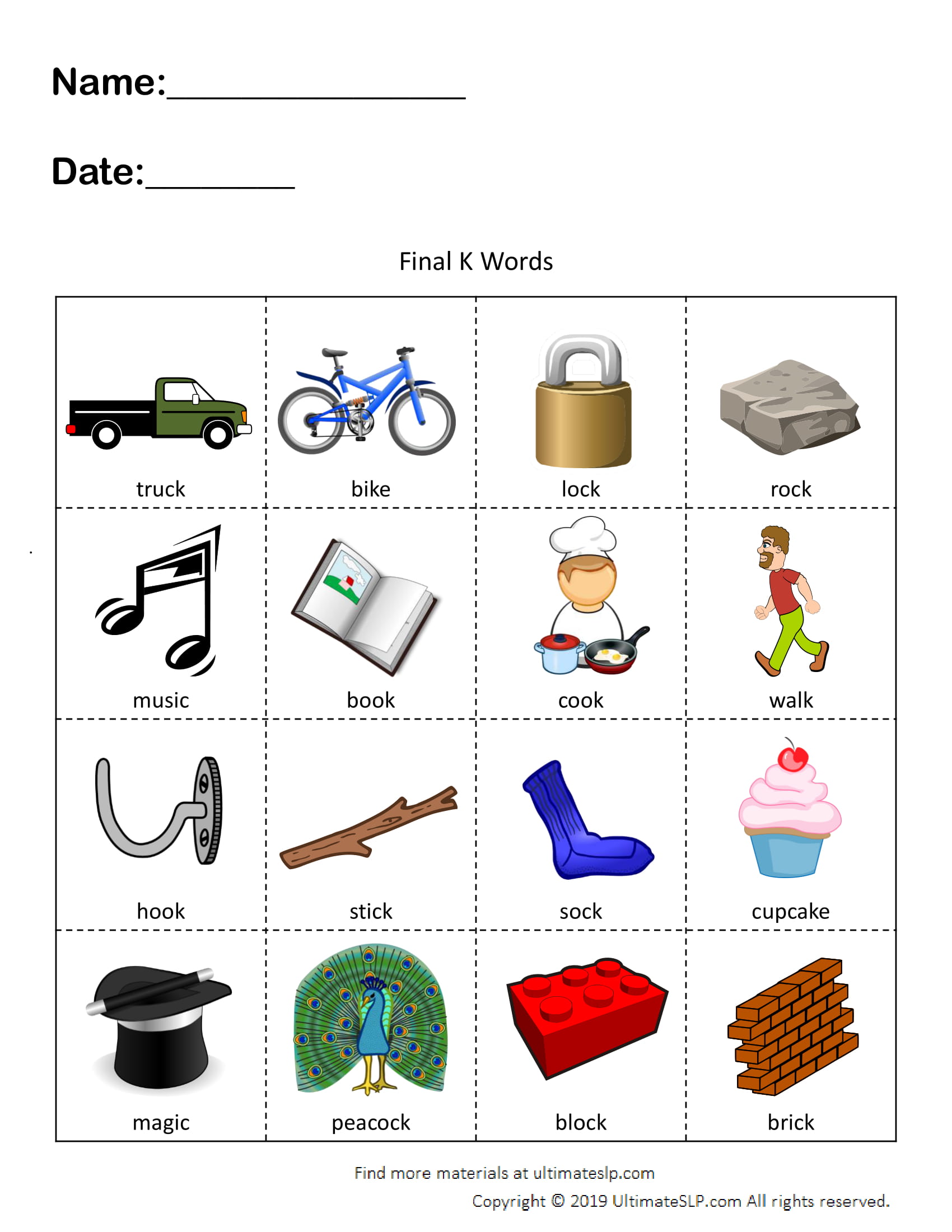 k words speech therapy final