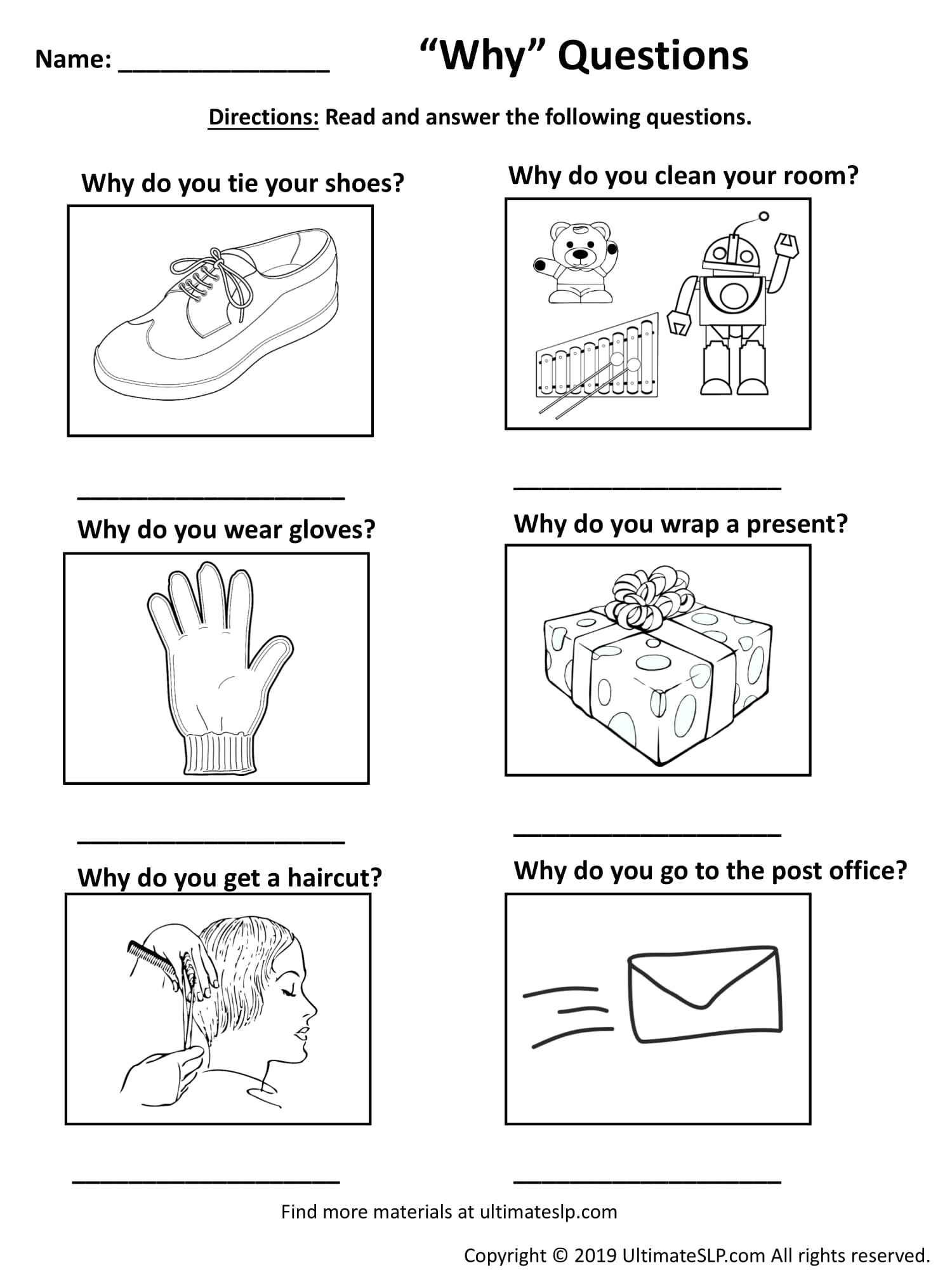 Why Questions Worksheet 2 - Ultimate SLP