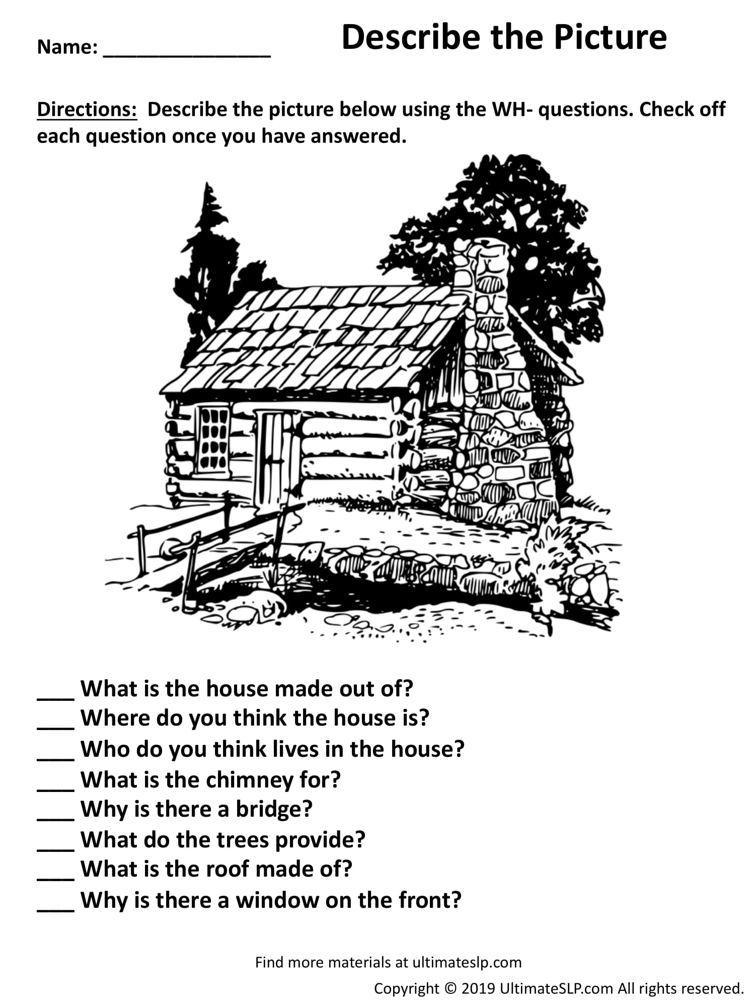 Describe the Picture Worksheet 4 - Ultimate SLP