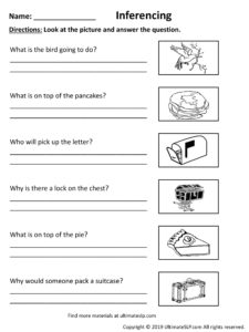 Inferencing Worksheet 2 - Ultimate SLP
