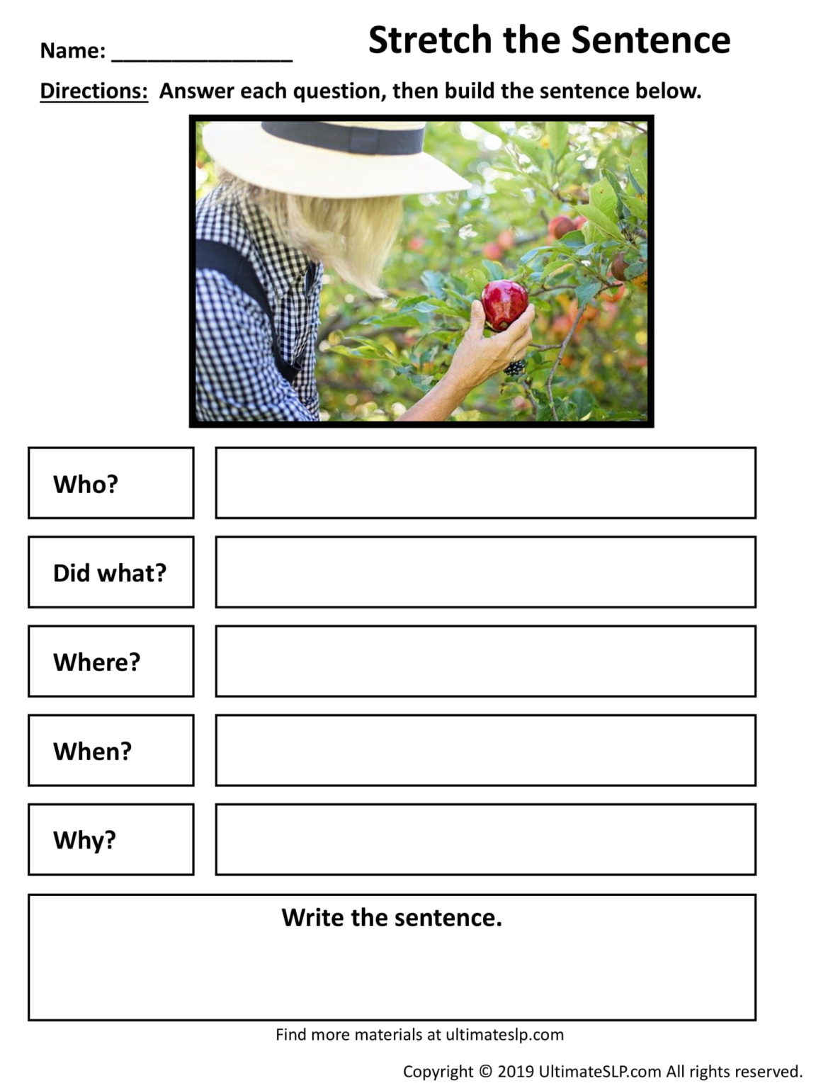 Stretch The Sentence Worksheet 10 Ultimate SLP