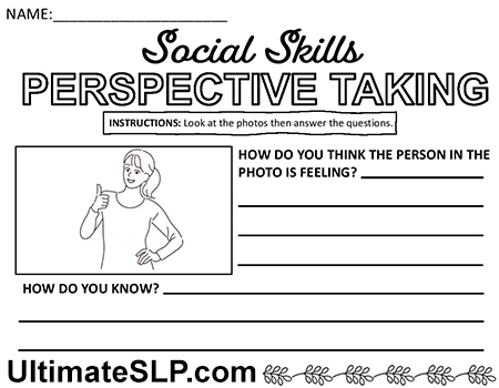Perspective Taking Worksheet - Ultimate SLP