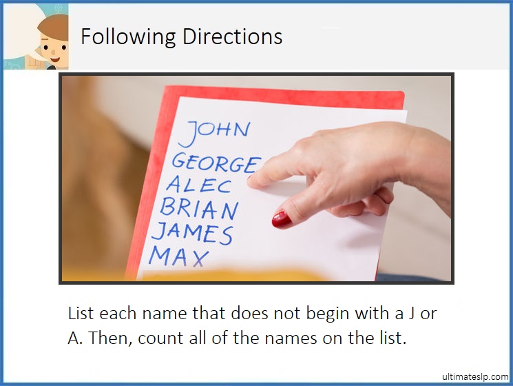 Following Multi-Step Directions Cards - Ultimate SLP