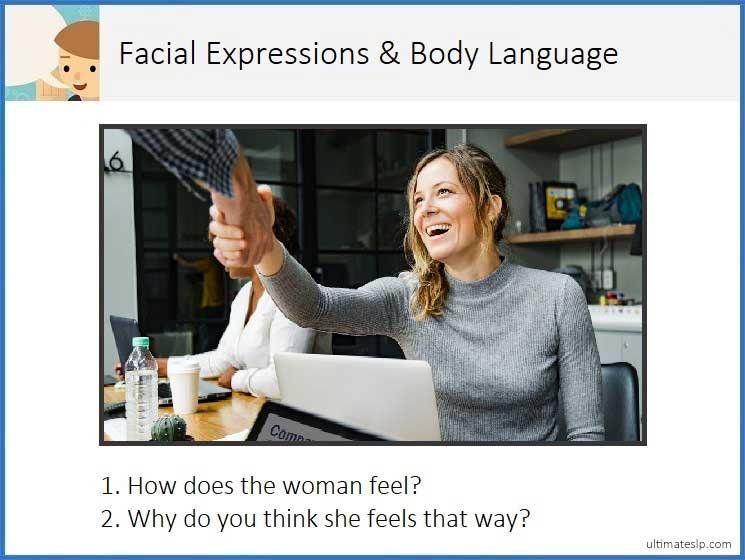 Interpreting Facial Expressions and Body Language Cards - Ultimate SLP